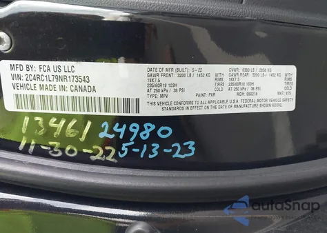 2022 Chrysler Pacifica Hybrid Touring L from USA, damaged, VIN 2C4RC1L79NR173543